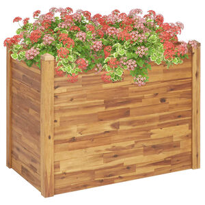 vidaXL Градинска повдигната леха, 110x60x84 см, акациево дърво масив