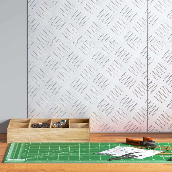 vidaXL Стъпало Правоъгълна 4 pcs Сребрист 40 x 30 cm Алуминий