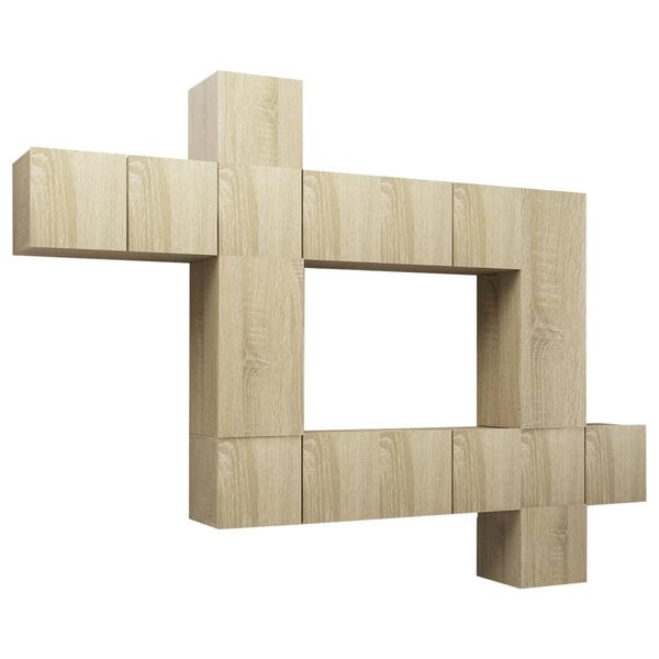 vidaXL Комплект ТВ шкафове от 10 части, дъб сонома, инженерно дърво