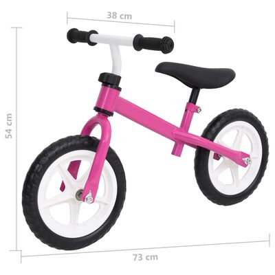 vidaXL Детски велосипед за балансиране, гуми 9,5 цола, розов