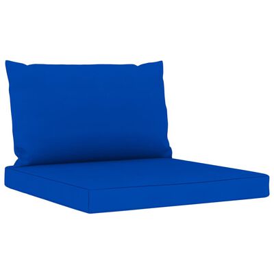 vidaXL Градински лаундж комплект от 9 части със сини възглавници