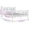 vidaXL Метална рамка за легло с горна и долна табла, черна, 120x190 см
