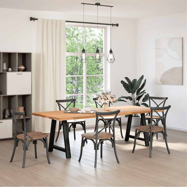 vidaXL Крака за трапезарна маса, А-образни, 2 бр., черни, 70x(72-73) см, стомана