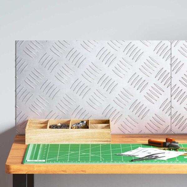 vidaXL Стъпало Правоъгълна 2 pcs Сребрист 50 x 30 cm Алуминий