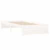 vidaXL Рамка за легло бяла масивно дърво 75x190 см Small Single