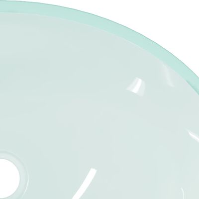 vidaXL Стъклена мивка, 50x37x14 см, матирана