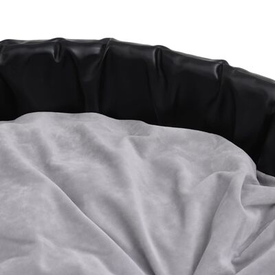 vidaXL Кучешко легло черно и сиво 99x89x21 см плюш и изкуствена кожа