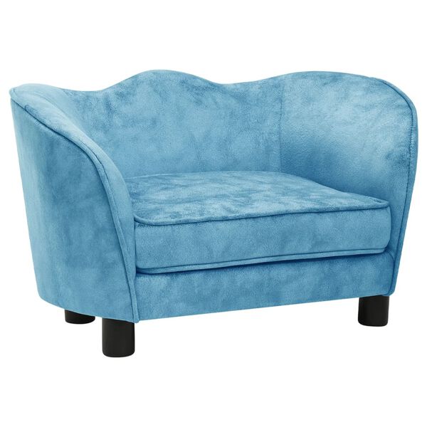 vidaXL Диван за кучета, тюркоаз, 66x43x40 см, плюш