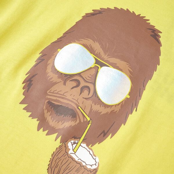 Детска тениска с къс ръкав, жълта, 140