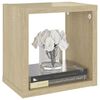 vidaXL Стенни кубични рафтове, 4 бр, дъб сонома, 22x15x22 см