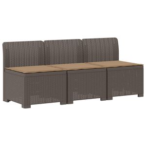 vidaXL Пейка за градина с Cushions във вид на ратан 3-местен ПП