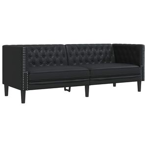 vidaXL Диван Черно 194 x 74,5 x 70,5 см ПВЦ