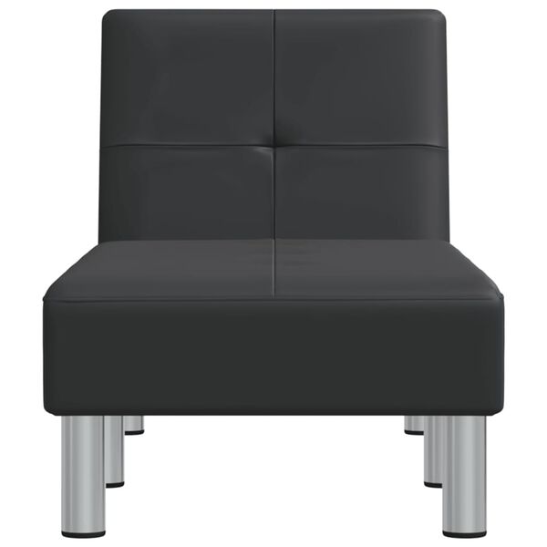 vidaXL Кушетка, черна, изкуствена кожа