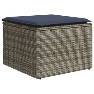 vidaXL Градински стол с възглавница Сив 55 x 55 x 37 см полиратан