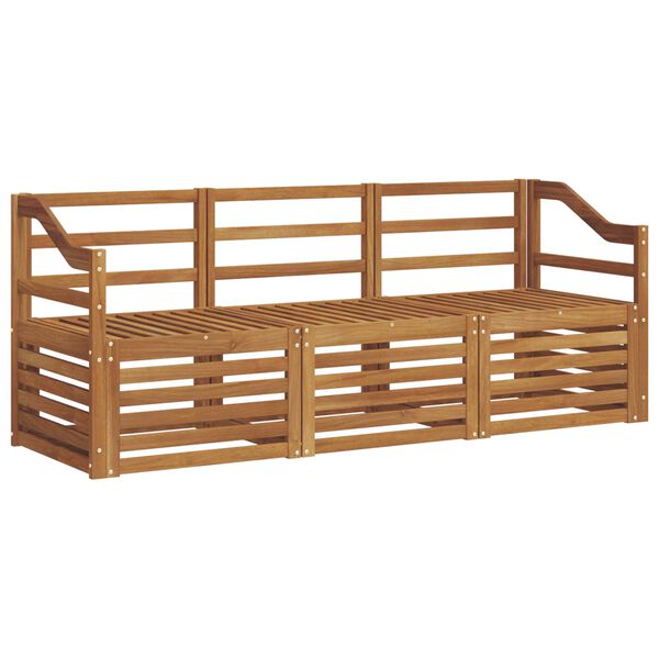 vidaXL Комплекти дивани 3 pcs Естествен Солидно акациево дърво