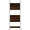 vidaXL Етажерка за книги кафяв дъб 155,5x24x166,5 см инженерно дърво