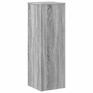 vidaXL Поставка за растения, сив сонома, 33x33x100 см, инженерно дърво