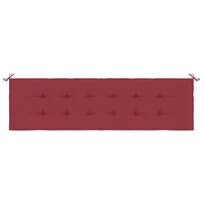 vidaXL Възглавница за пейка виненочервена 180x50x3 см оксфорд плат