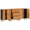 vidaXL Странични шкафове 3 бр кафяво и черно 60x33,5x75 см манго масив
