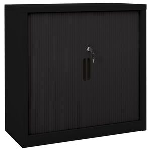 vidaXL Шкаф с плъзгаща врата, черен, 90x40x90 см, стомана