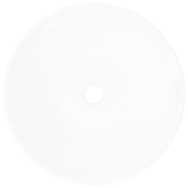 Кръгла керамична мивка за баня, бяла