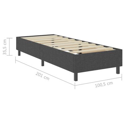 vidaXL Рамка за боккспринг легло, тъмносива, текстил, 100x200 см