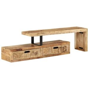 vidaXL ТВ шкаф (118-200) x 30 x 40 см, масивно дърво, цвят манго