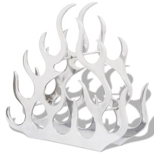 vidaXL Алуминиев стелаж за вино за 11 бутилки, сребрист