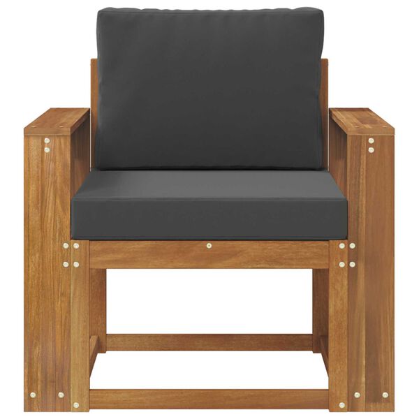 vidaXL Външен диван Солидно акациево дърво и полиестер Естествен