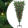 vidaXL Обратен изкуствен коледен дърво с комплект топки Зелен 150 cm