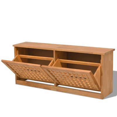 vidaXL Шкаф/пейка за съхранение на обувки, орехово дърво, 94x20x38 cм
