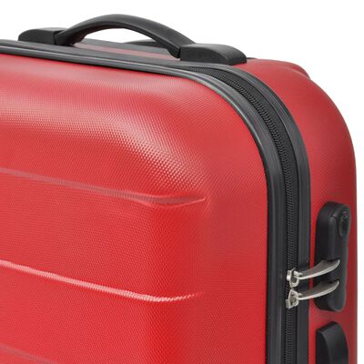vidaXL Комплект твърди куфари от три части червен 45,5/55/66 см