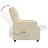 vidaXL 2-местен масажен реклайнер, кремаво, изкуствена кожа