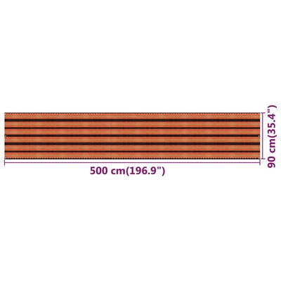 vidaXL Балконски параван, многоцветен, 90x500 см, HDPE