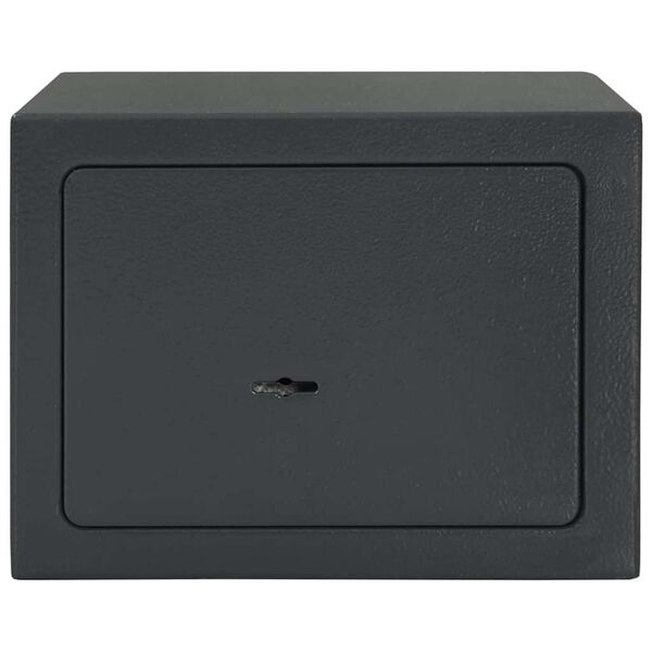 vidaXL Каса с заключване Тъмносив 23 x 17 x 17 см Стомана