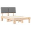 vidaXL Леглова рамка с тапицирана гръбна част Светлосиво 120 x 190 cm