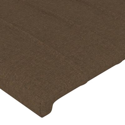 vidaXL Горна табла за легло с уши, тъмнокафява,203x23x118/128 см, плат