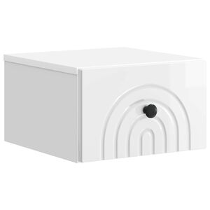vidaXL Спален шкаф с монтаж на стена Бял гланц 33 x 34,5 x 20 см