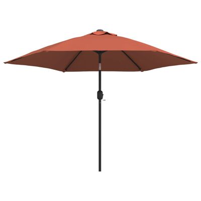 vidaXL Градински чадър с метален прът, теракота, 300 см