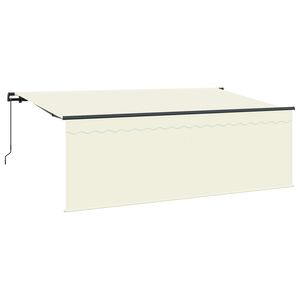 vidaXL Сгъваем навес Крем 350 x 200 cm Полиестер и алуминий