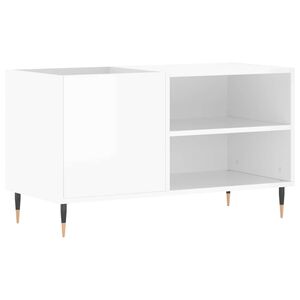vidaXL Шкаф за грамофонни плочи бял гланц 85x38x48 см инженерно дърво