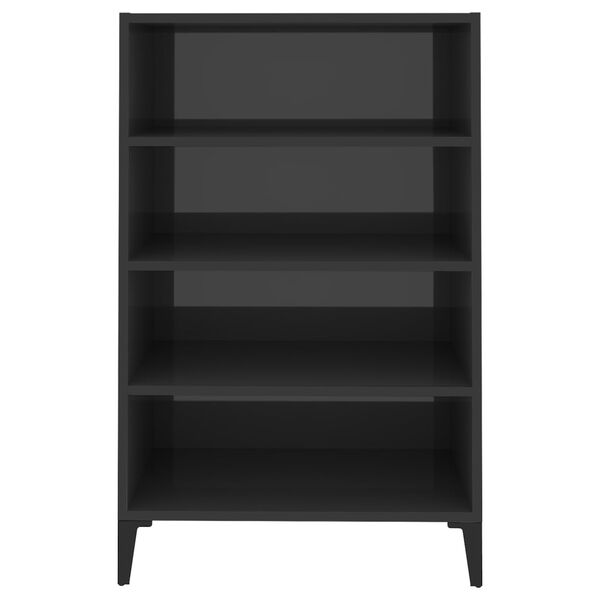 vidaXL Бюфет, сив гланц, 57x35x90 см, инженерно дърво