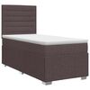 vidaXL Континентално легло с матрак Тъмен кафяв 90 x 200 cm Текстил