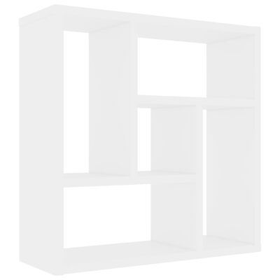 vidaXL Стенен рафт, бял, 45,1x16x45,1 см, ПДЧ