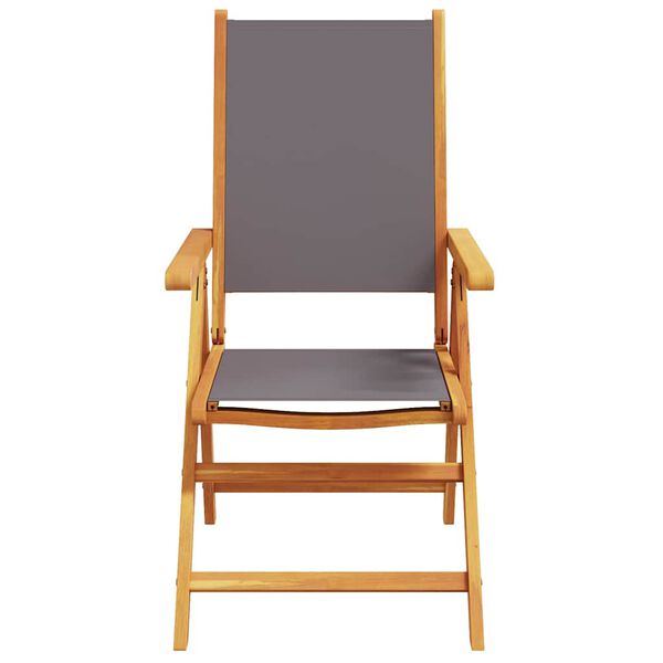 vidaXL Градински трапезен комплект, 7 части, антрацит, плат и масив