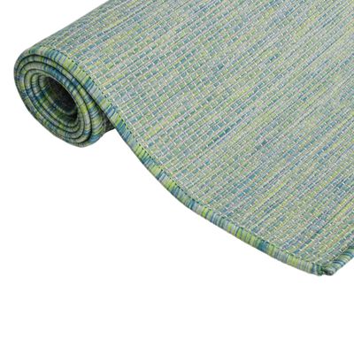 vidaXL Градински плоскотъкан килим, 160x230 см, тюркоазен