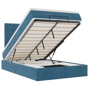 vidaXL Османска легло с матраци и LED, тъмносиньо, 120x200 см, кадифе