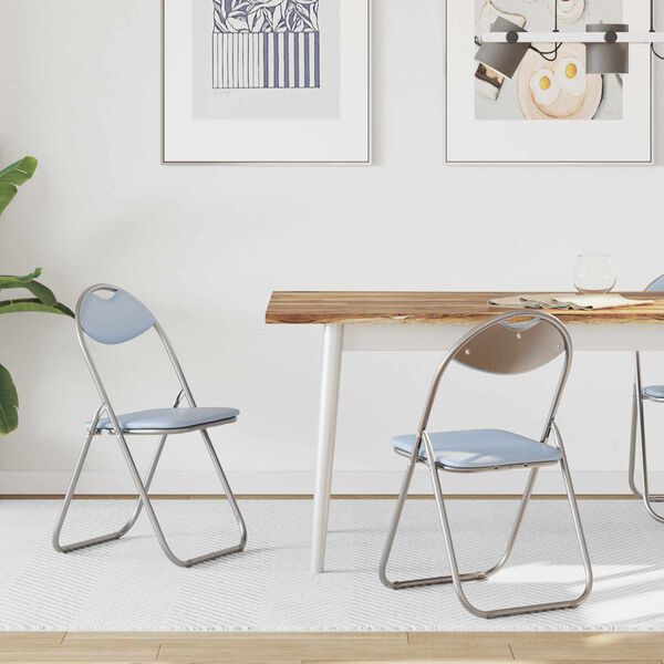 vidaXL Сгъваем стол 2 pcs Сив 48 x 43,5 x 81 см Изкуствена