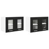 vidaXL Висящ шкаф 2 pcs Черния дъб 60 x 31 x 40 см Инженерно дърво