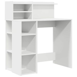vidaXL Бюро Бяло Инженерна дървесина 90 x 48 x 101,5 см